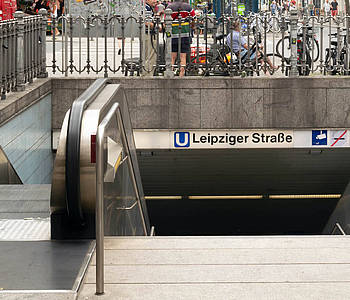 U-Bahn-Eingang Leipziger Straße in Frankfurt